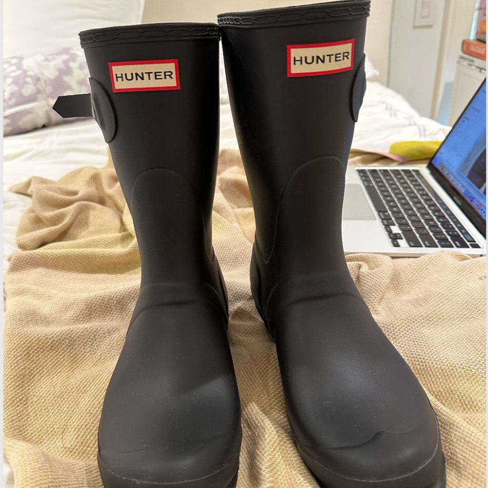 women's original short black hunter rainboots